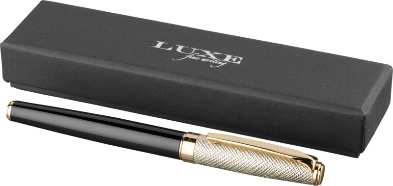 luxe dore rollerball pen with box