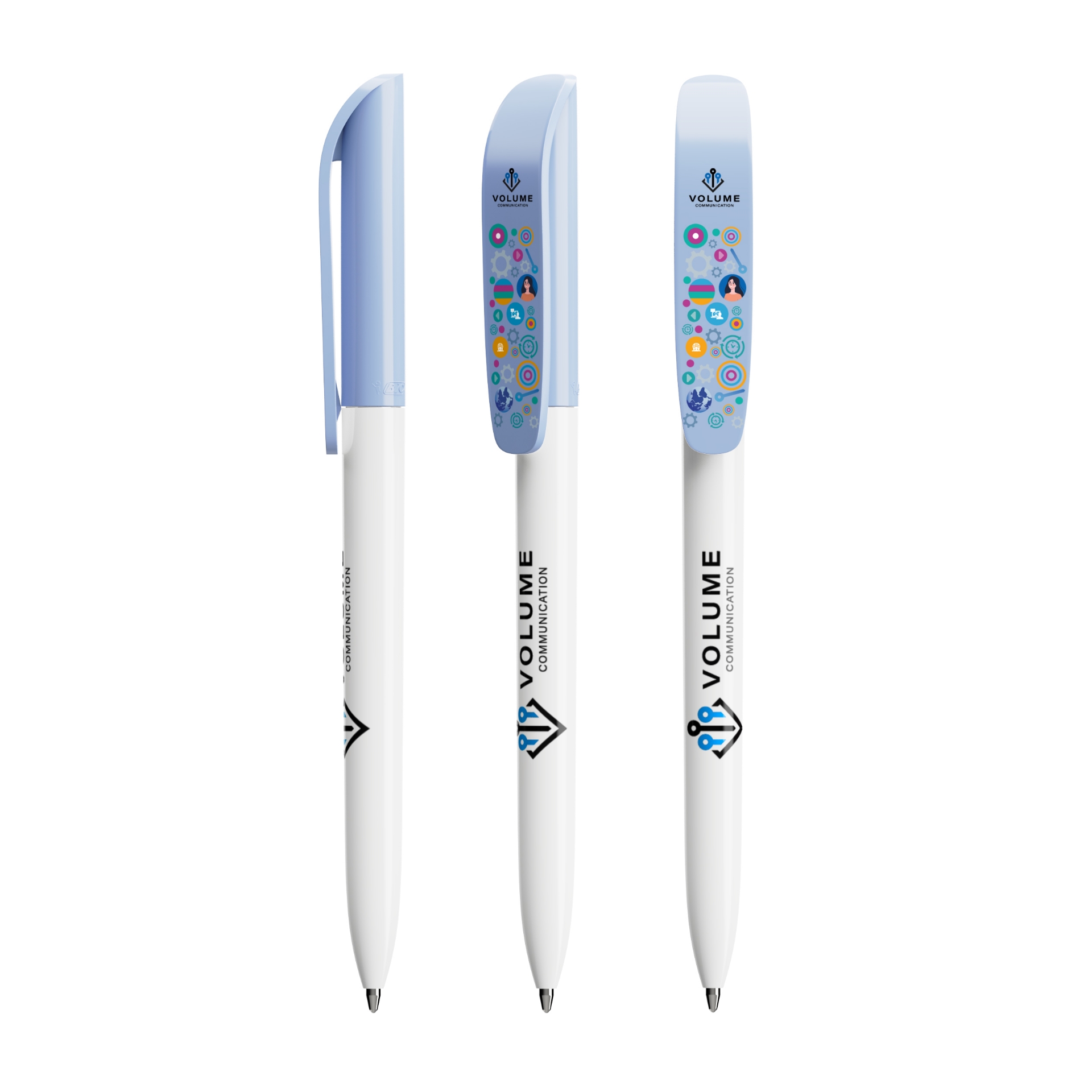 super clip pen with digital print to the clip