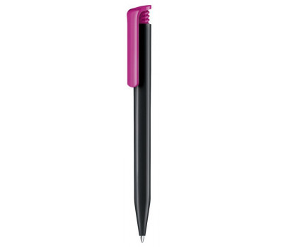 black super hit recycled pen with pink clip