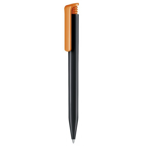 black super hit recycled pen with orange clip