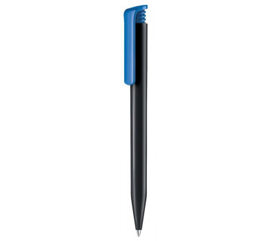 black super hit recycled pen with cyan clip