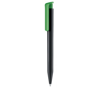 black super hit recycled pen with green clip