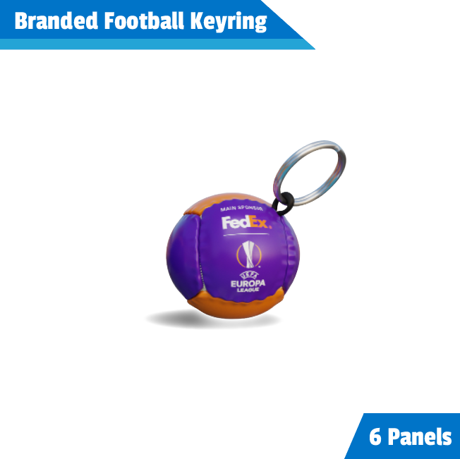 Branded football keyring 6 panels