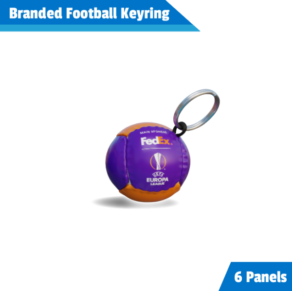 Branded football keyring 6 panels