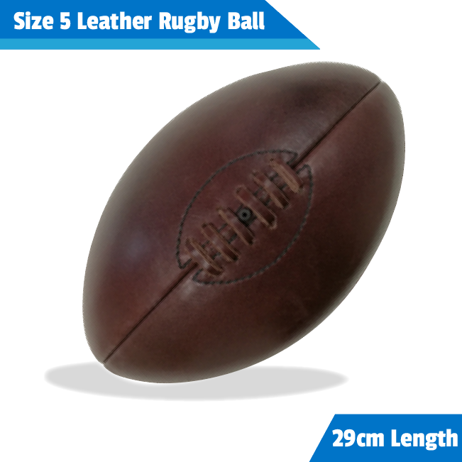 Size 5 leather rugby ball