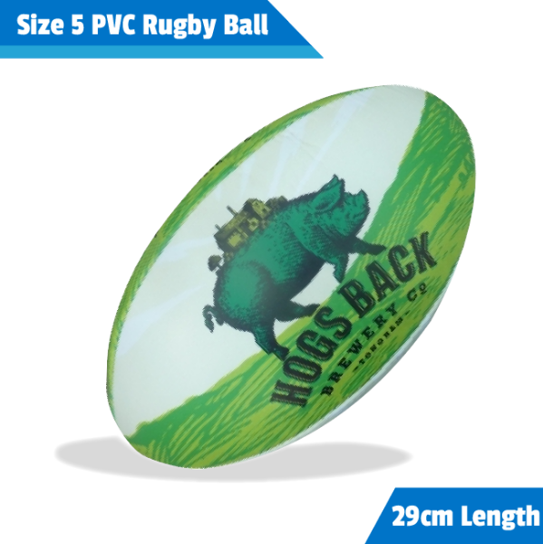 Size 5 PVC Rugby ball with green print