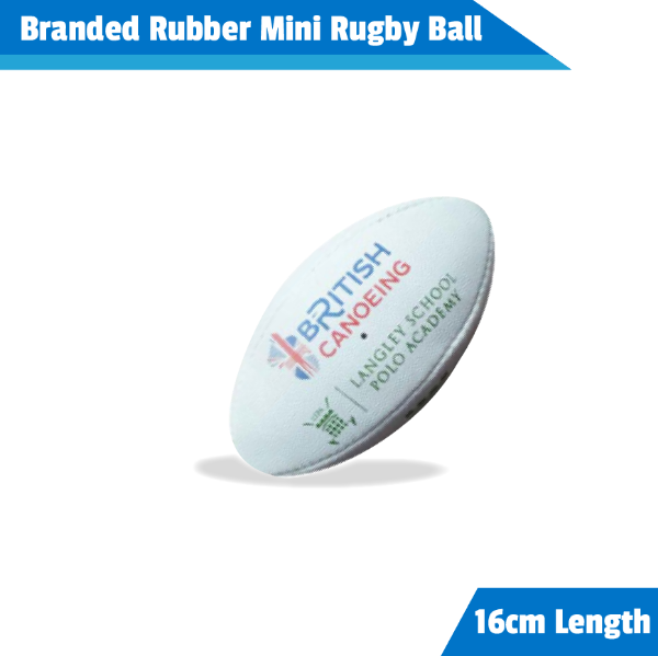 Branded mini rubber rugby ball