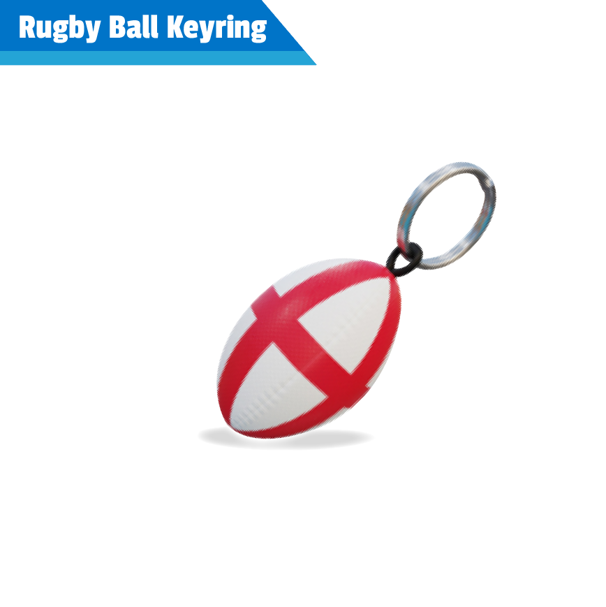 Single rugby ball keyring