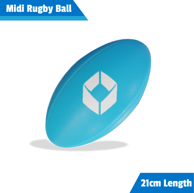 Blue midi sized rugby ball