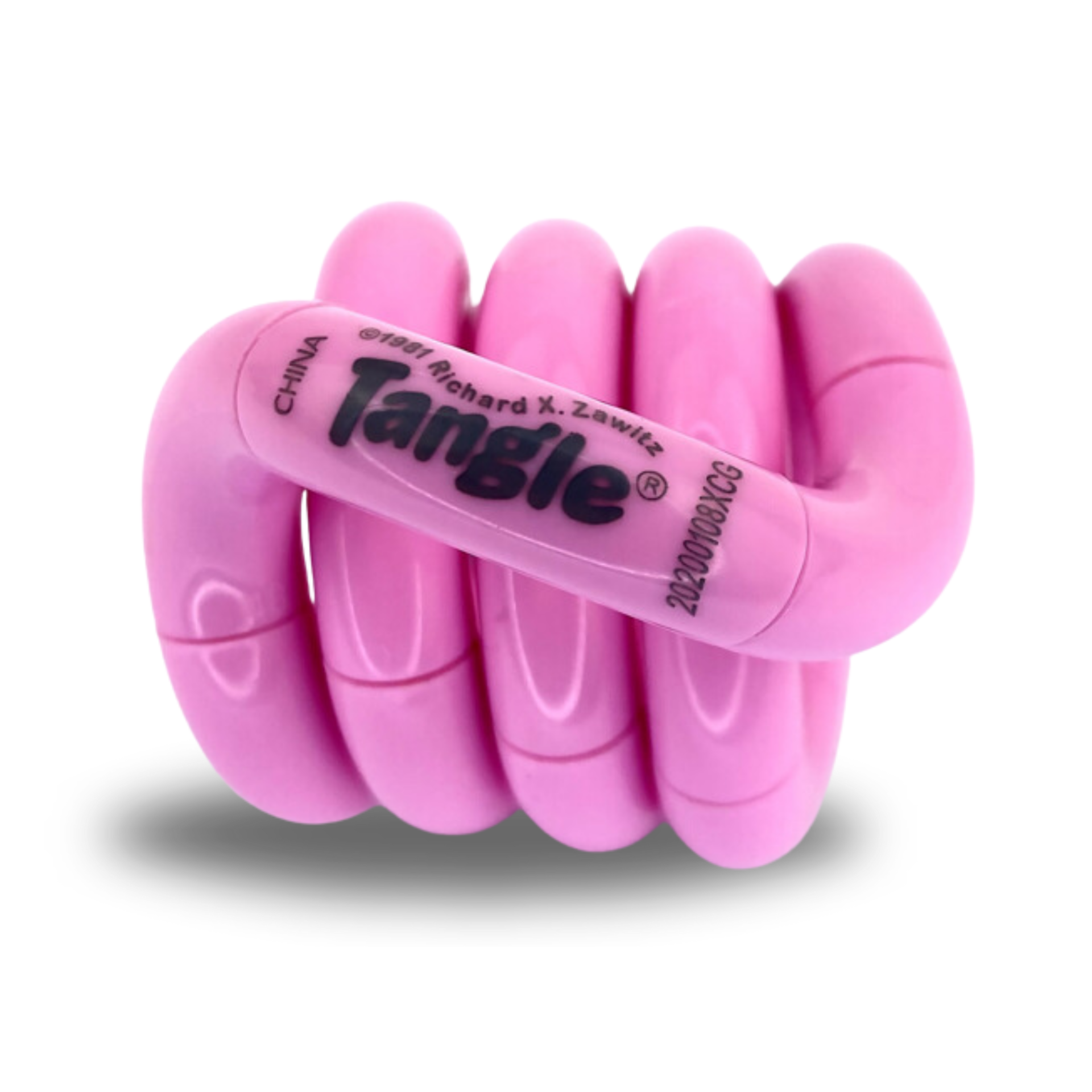 	solid pink tangle coiled