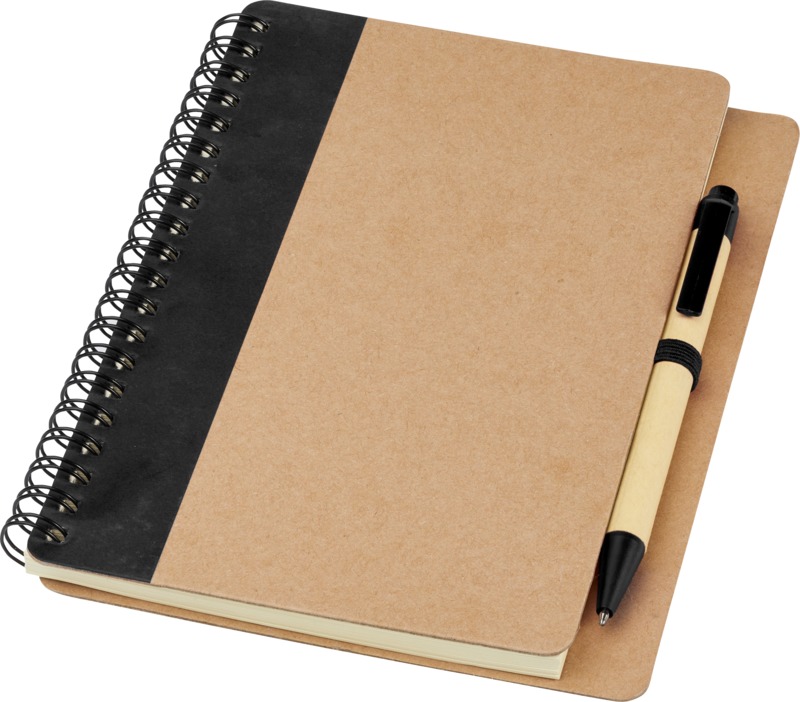 Black Recycled Notebook with Pen