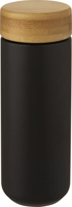 Black ceramic and bamboo tumbler