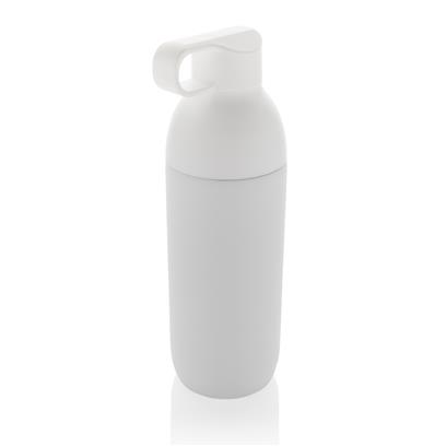 White recycled stainless steel vacuum bottle