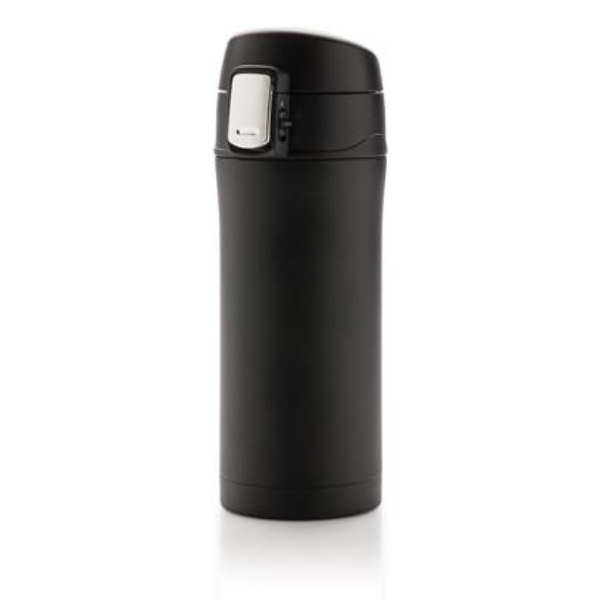 Black Recycled stainless steel easy lock vacuum mug