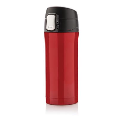 Red Recycled stainless steel easy lock vacuum mug