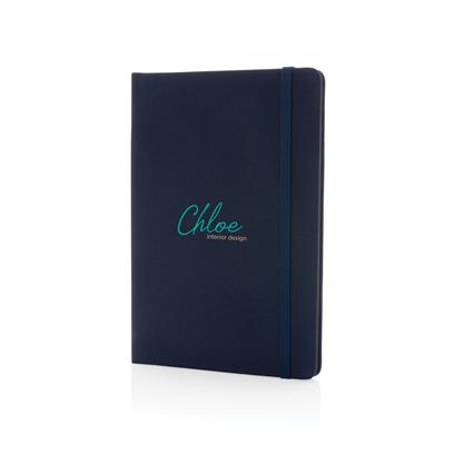 Blue RPET A5 notebook with print