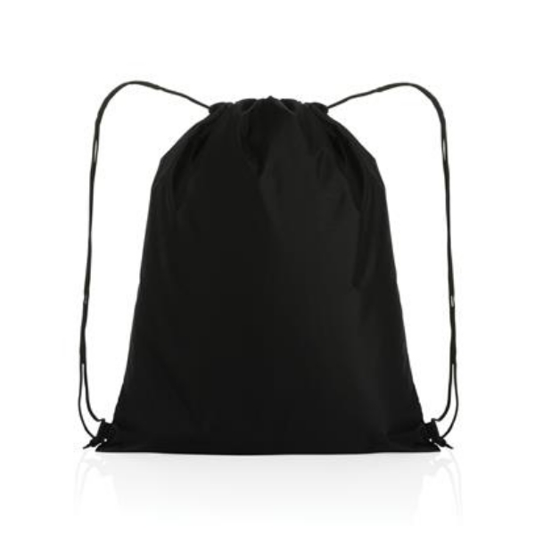 Black RPET 190T drawstring bag