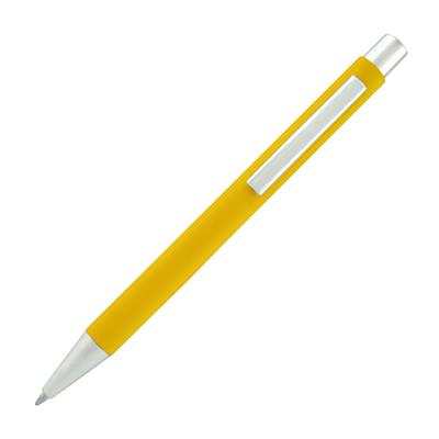 Yellow Travis Executive Push Action Metal Ball Pen with print