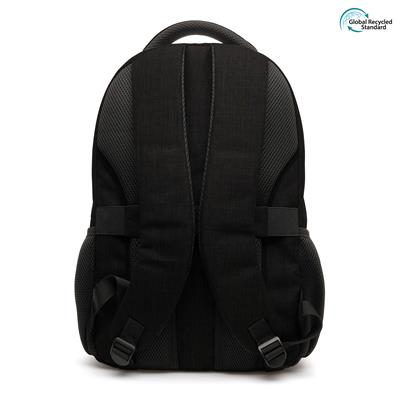 back of black modern backpack