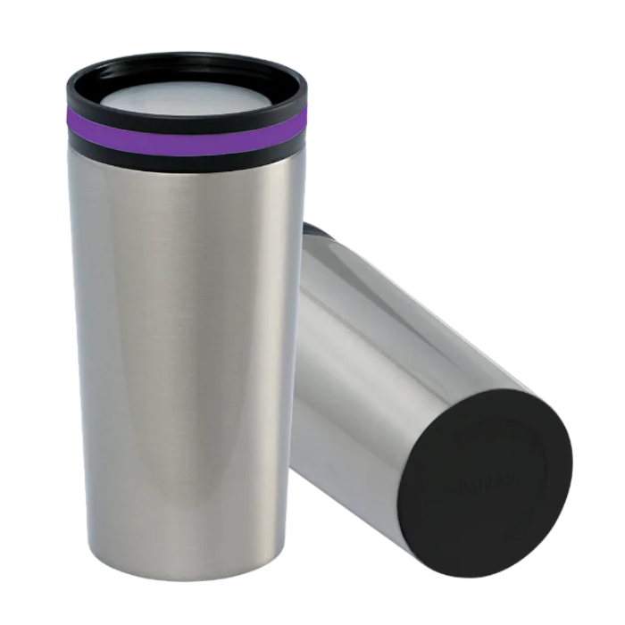 Thermo mug RETUMBLER with Purple ring and Black base