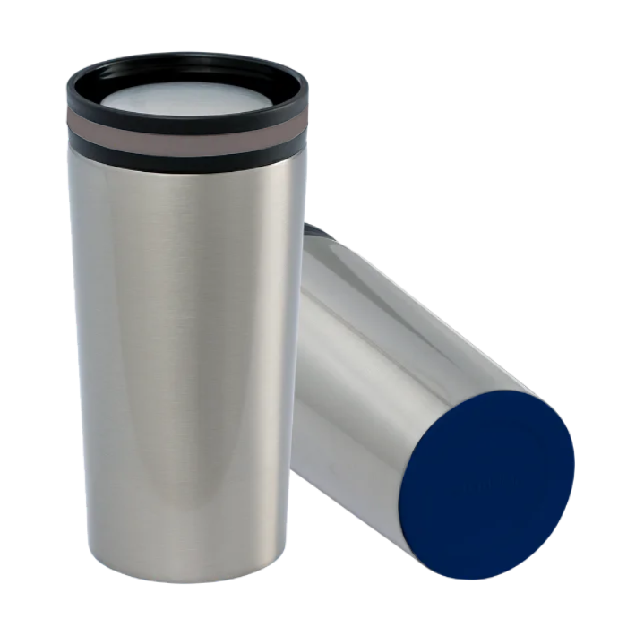 Thermo mug RETUMBLER with Brown base and Dark Blue base