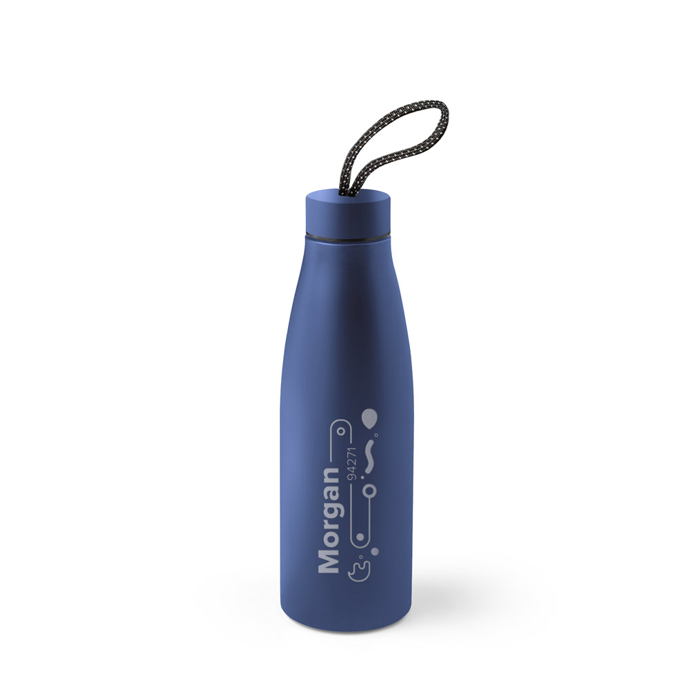 Navy Morgan bottle with print