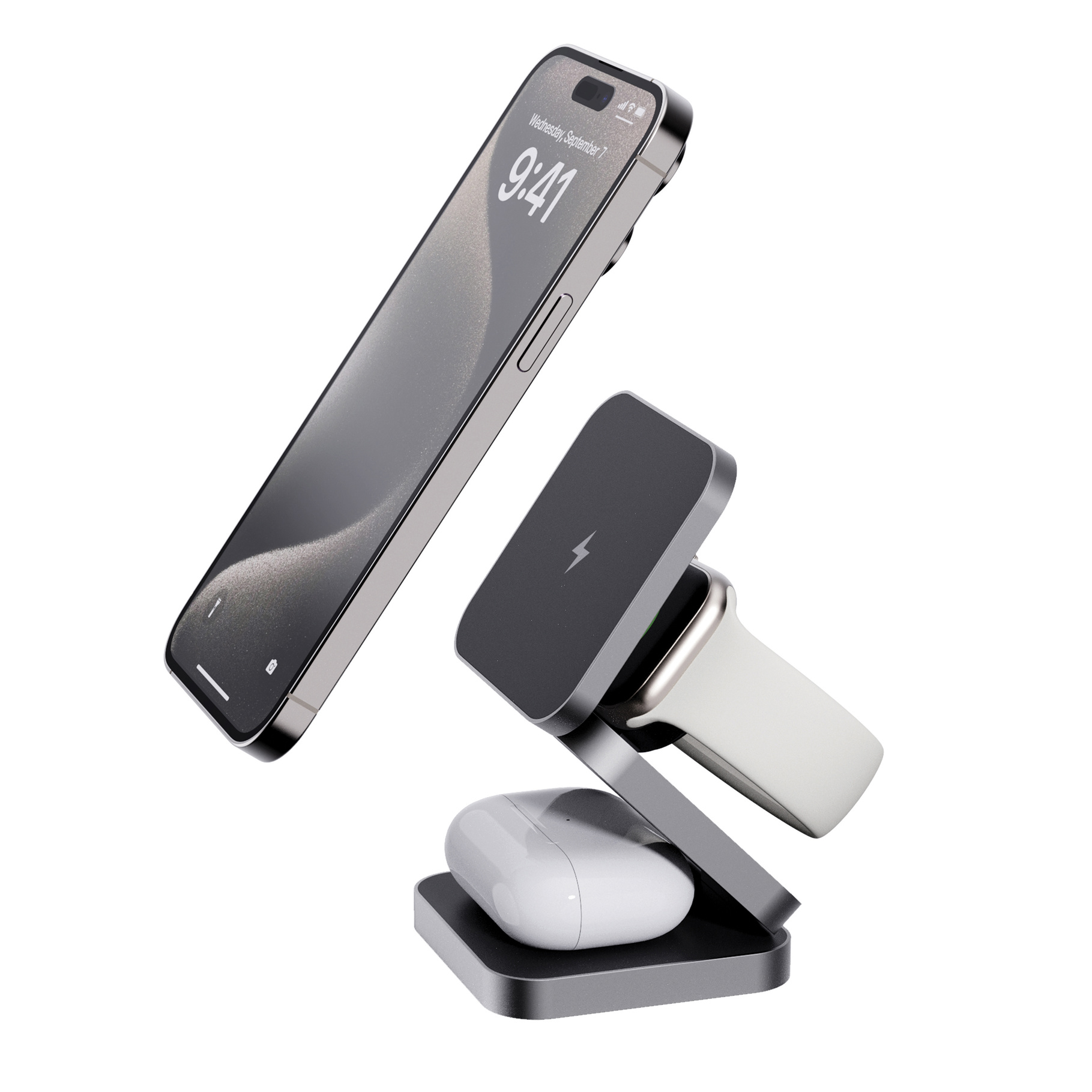 wireless charger with phone, ipods and smart watch