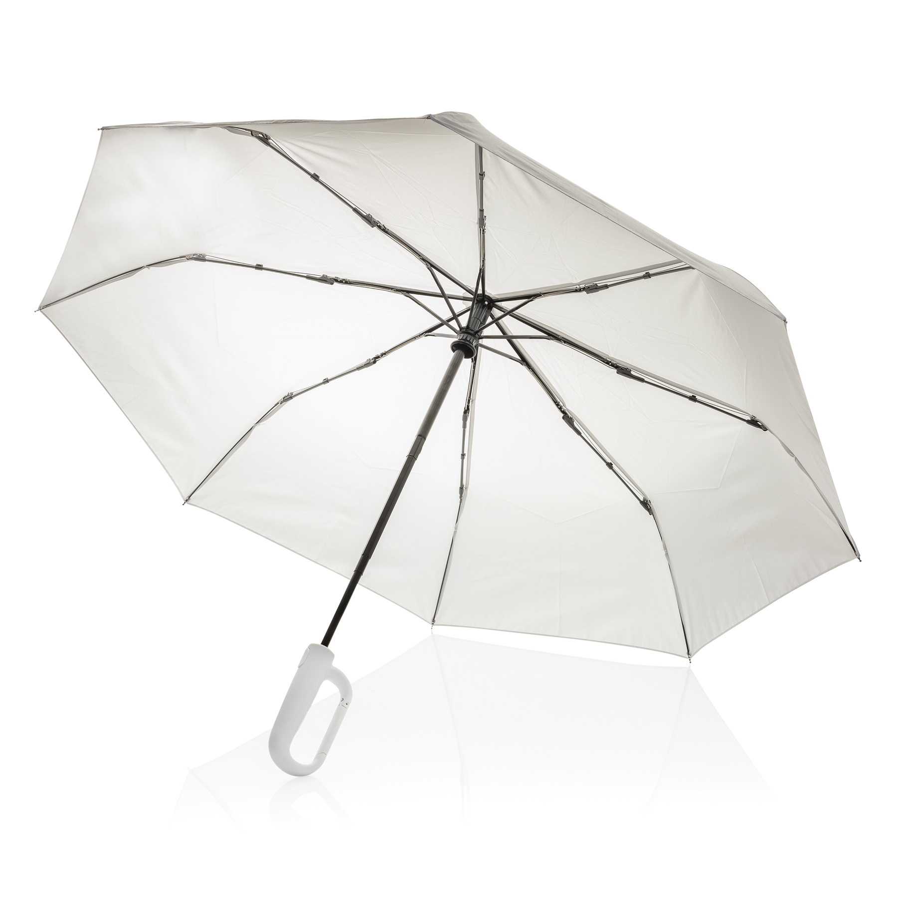 White Carabiner Clip Umbrella open