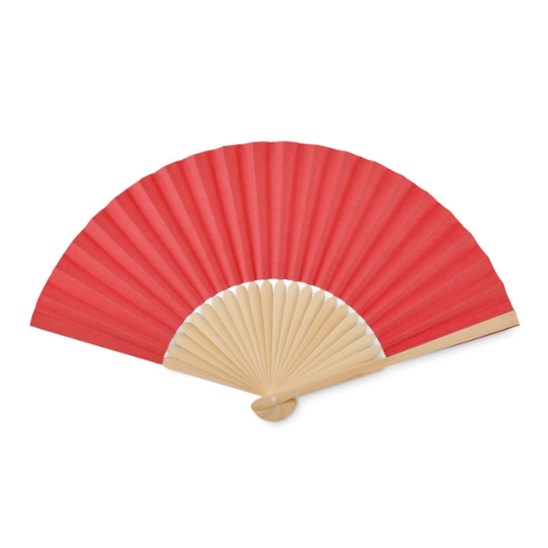 Red Hand Fan open