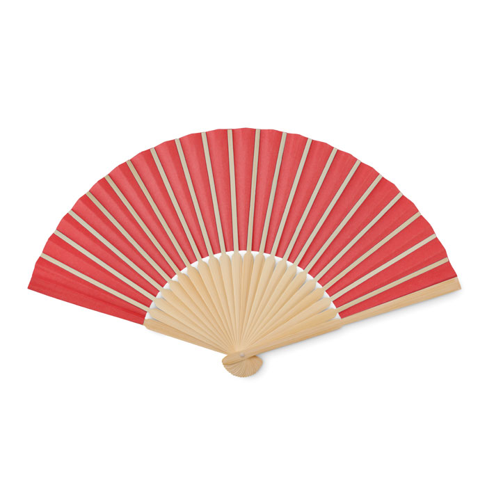 Back of Red Hand Fan 