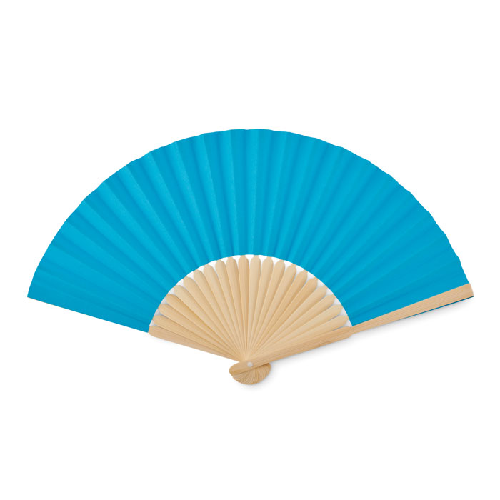 Turquoise Hand Fan open