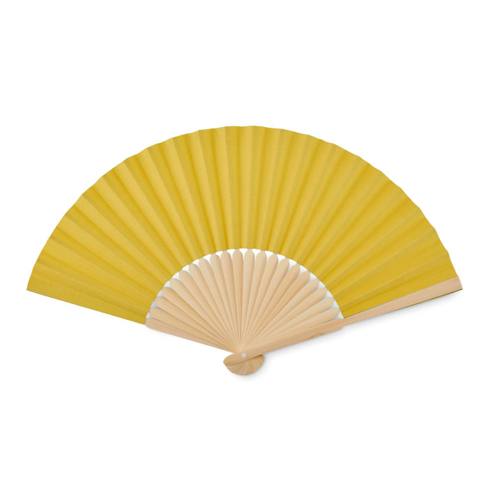 Yellow Hand Fan open