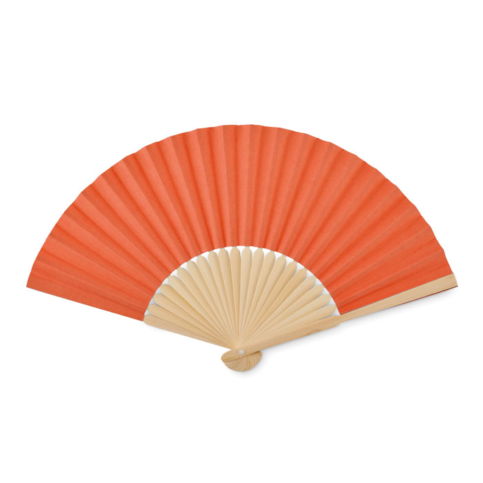 Orange Hand Fan open