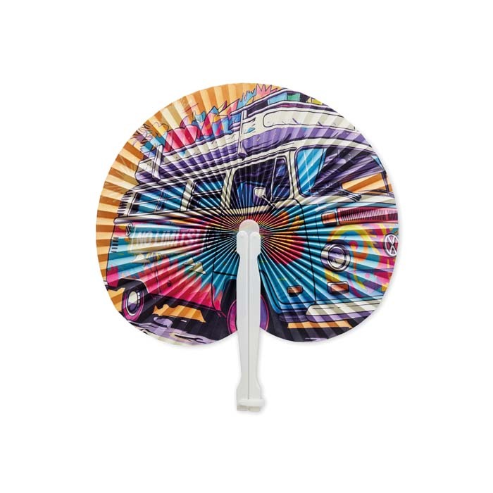 Full Colour Print Hand Fan open	